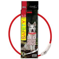 Halsband Dog Fantasy LED nylon - rot, 65cm
