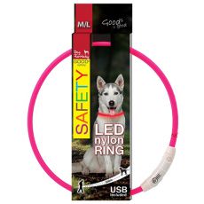Halsband Dog Fantasy LED nylon - rosa, 65cm