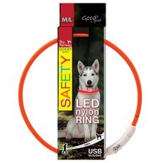 Halsband Dog Fantasy LED nylon - orange, 65cm