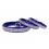 Glänzendes Lederhalsband mit Steinchen - 19 - 25cm, 9mm - blau