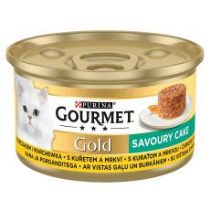 Nassfutter Gourmet GOLD - Savoury Cake mit Huhn und Karotten, 85g