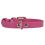 Flaches Lederhalsband pink 19 - 25cm, 9mm
