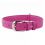 Flaches Lederhalsband pink 27 - 36cm, 15mm