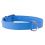 Flaches Lederhalsband blau 27 - 36cm, 15mm