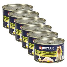 Feuchtnahrung ONTARIO Gans mit Preiselbeeren und Leinsamenöl, 6x 200g