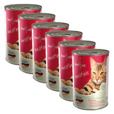 Nassfutter BEWI CAT Meatinis WILD 6 x 400g