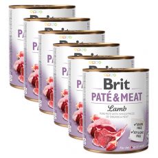 Feuchtnahrung Brit Paté & Meat Lamb 6 x 800 g
