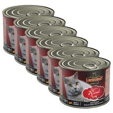 Nassfutter für Katzen Leonardo, Rind 6 x 200 g