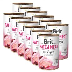 Feuchtnahrung Brit Paté & Meat PUPPY, 12 x 400 g
